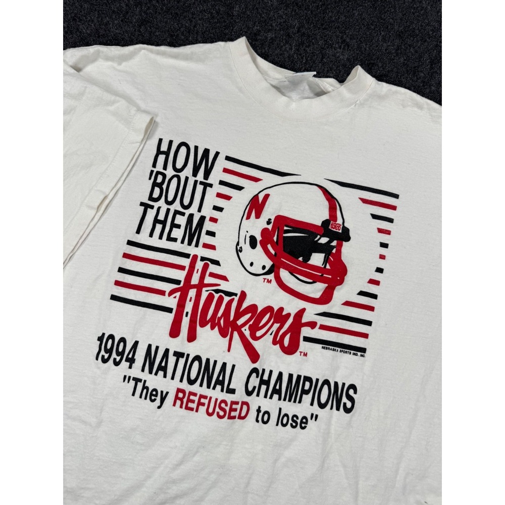 VTG 1994 Nebraska Cornhuskers National Champions T Shirt 4XL Discus USA